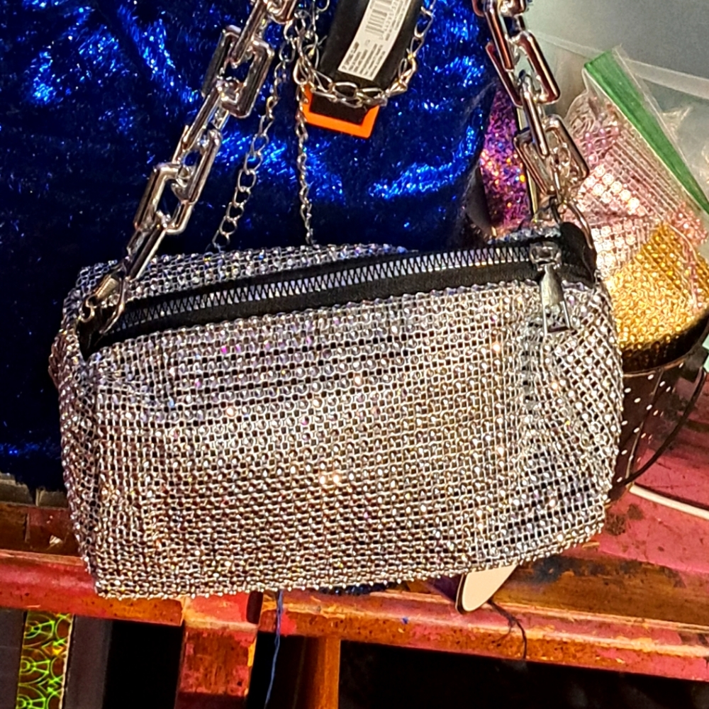 Cute pouch NWOT long 44" chain included